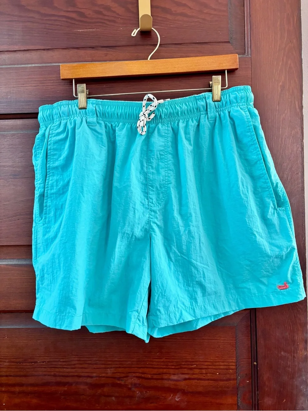 Southern Marsh Men’s Dockside Swim Trunks in Aqua Blue Size Large